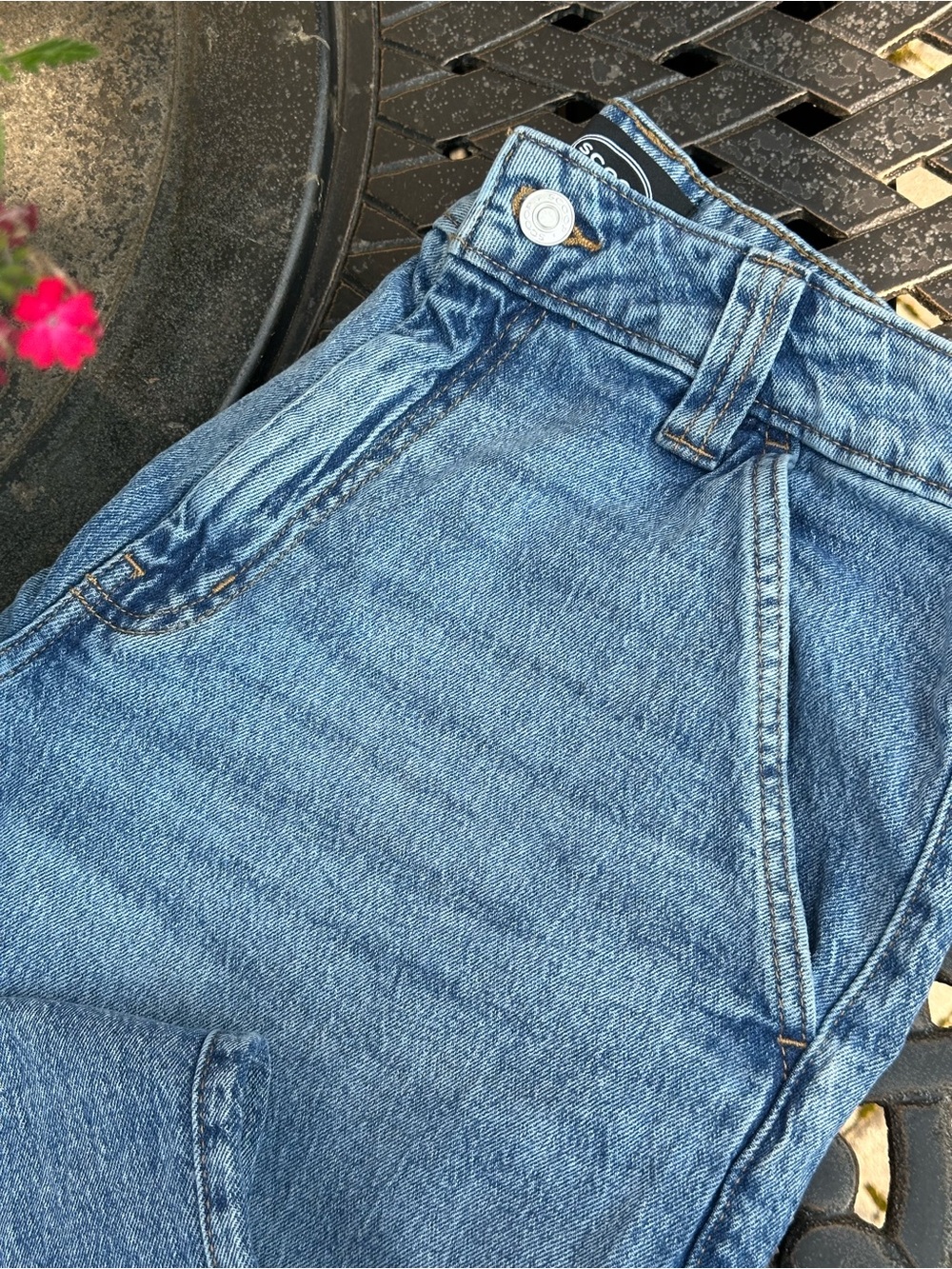Scoop Carpenter Jeans Women’s Size 8 Wide Leg Utility Denim Light Wash Blue - Picture 3 of 13